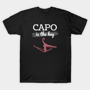 Capo is the Key Rose Gold Capo Dark Theme T-Shirt